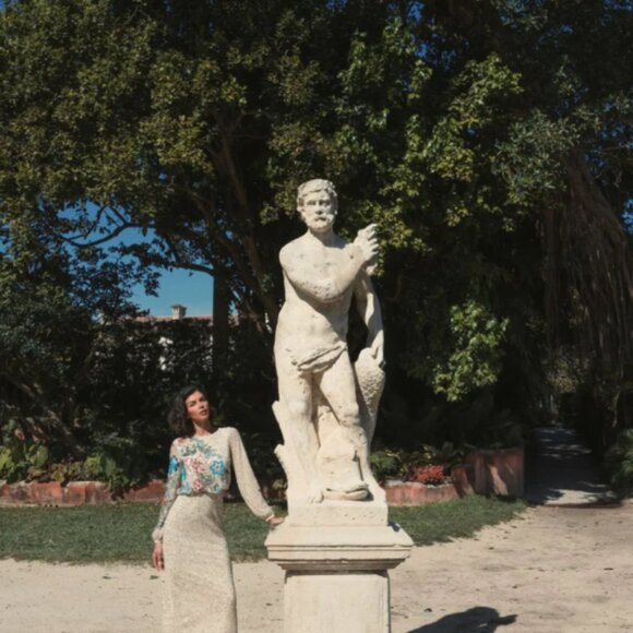 MAC DUGGAL 5615 EMBELLIHSED MULTI FLORAL HIGH NECK NUDE GOWN 14 - Picture 6 of 9